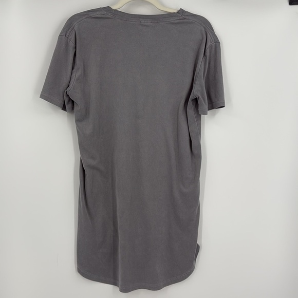 Vanquish Fitness Logo layering T-Shirt Small Gray Suede Texture Workout Top - Picture 5 of 8